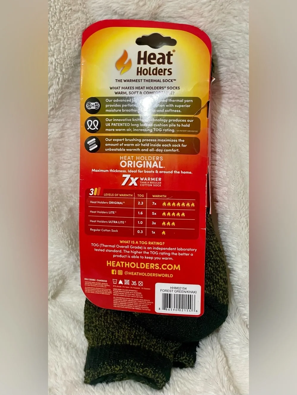 Heat Holders Men’s Olive Green Thermal Socks
